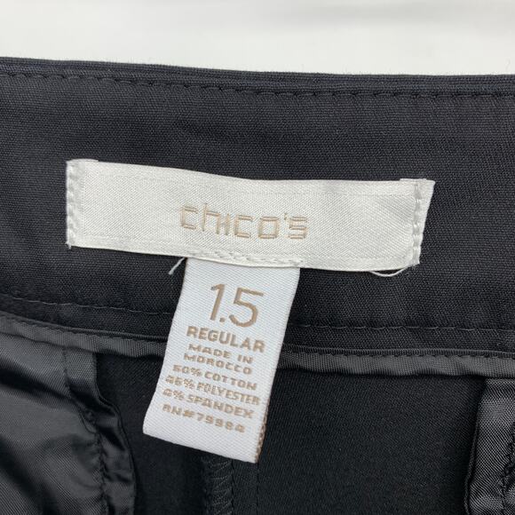 Chicos Dress Pants Womens Size 1.5 Regular US 10 Black Slim Leg - Picture 5 of 5